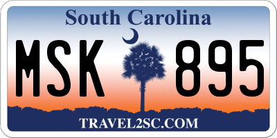 SC license plate MSK895