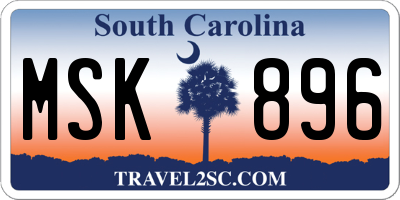 SC license plate MSK896