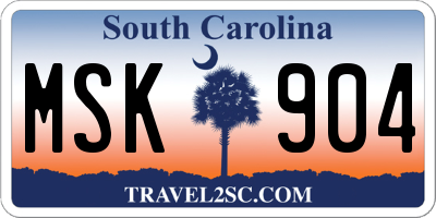 SC license plate MSK904