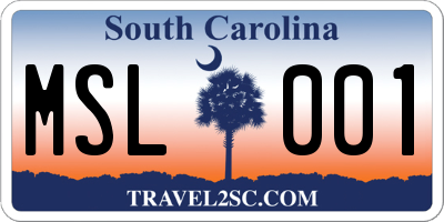SC license plate MSL001