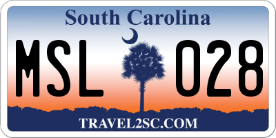 SC license plate MSL028