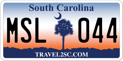 SC license plate MSL044