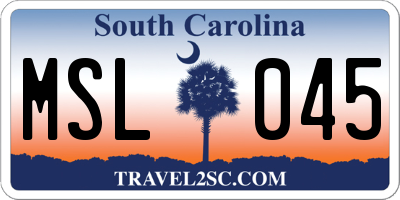 SC license plate MSL045