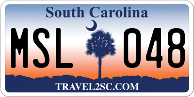 SC license plate MSL048