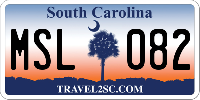 SC license plate MSL082