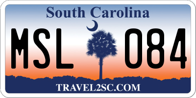 SC license plate MSL084