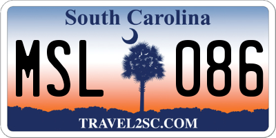 SC license plate MSL086