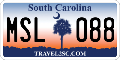 SC license plate MSL088