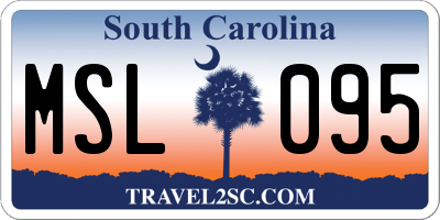 SC license plate MSL095