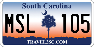 SC license plate MSL105