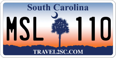 SC license plate MSL110