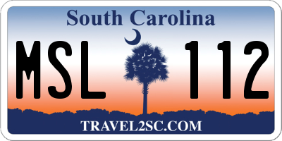 SC license plate MSL112