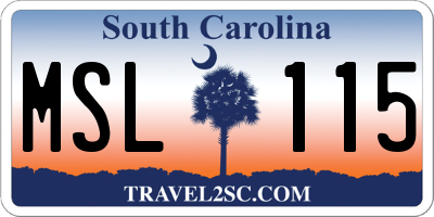 SC license plate MSL115