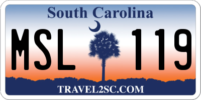 SC license plate MSL119