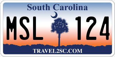 SC license plate MSL124
