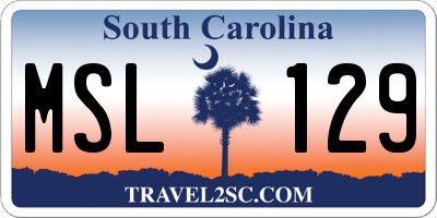 SC license plate MSL129