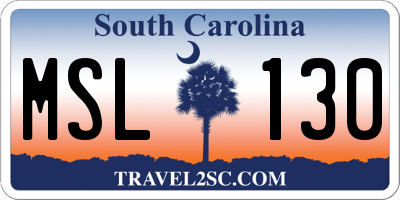 SC license plate MSL130