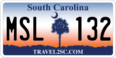 SC license plate MSL132