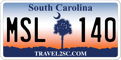 SC license plate MSL140