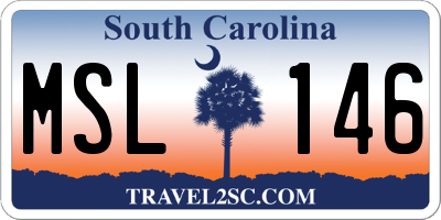 SC license plate MSL146