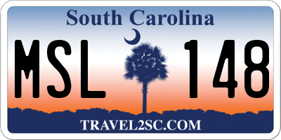 SC license plate MSL148