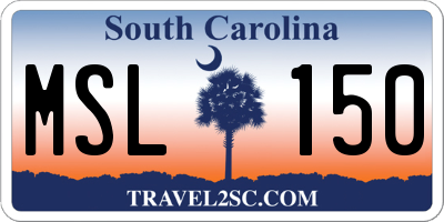 SC license plate MSL150