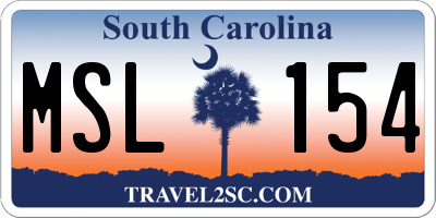 SC license plate MSL154