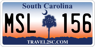 SC license plate MSL156