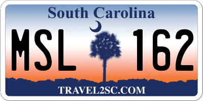 SC license plate MSL162