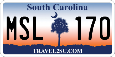 SC license plate MSL170