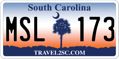 SC license plate MSL173