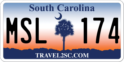 SC license plate MSL174