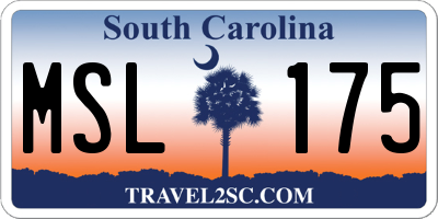 SC license plate MSL175