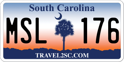 SC license plate MSL176