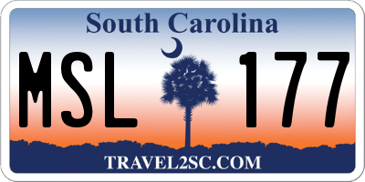 SC license plate MSL177