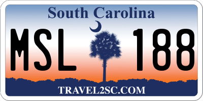 SC license plate MSL188