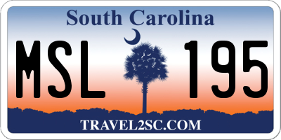 SC license plate MSL195
