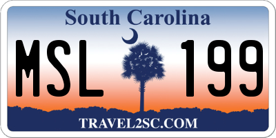 SC license plate MSL199