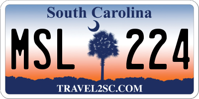 SC license plate MSL224