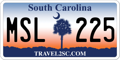 SC license plate MSL225