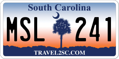 SC license plate MSL241