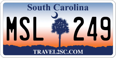 SC license plate MSL249