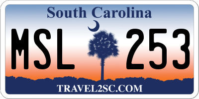 SC license plate MSL253