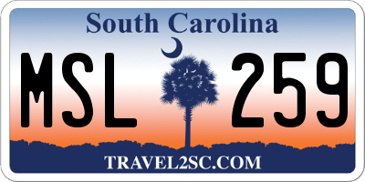 SC license plate MSL259