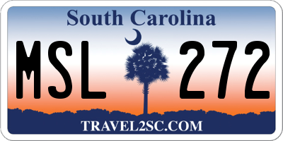 SC license plate MSL272