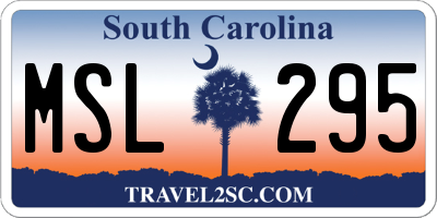SC license plate MSL295