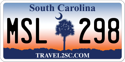 SC license plate MSL298