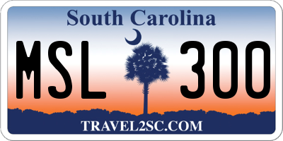 SC license plate MSL300