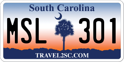 SC license plate MSL301