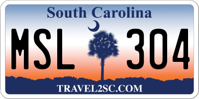 SC license plate MSL304